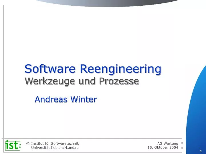 software reengineering werkzeuge und prozesse
