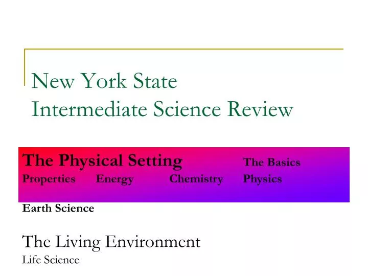 new york state intermediate science review