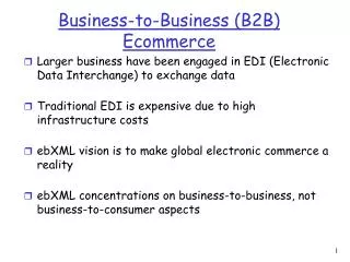 Business-to-Business (B2B) Ecommerce