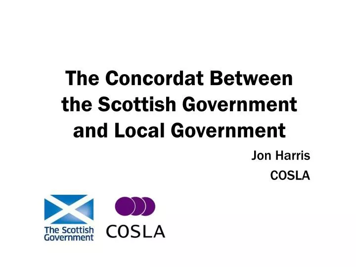 the concordat between the scottish government and local government