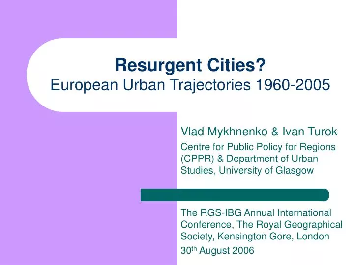 resurgent cities european urban trajectories 1960 2005