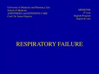 RESPIRATORY FAILURE