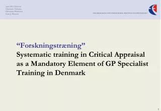 Aims and rationale of the systematic critical appraisal training module