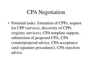 CPA Negotiation
