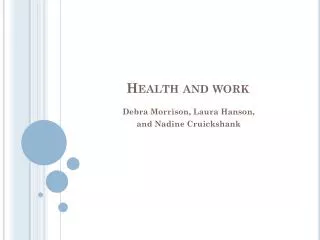 Health and work