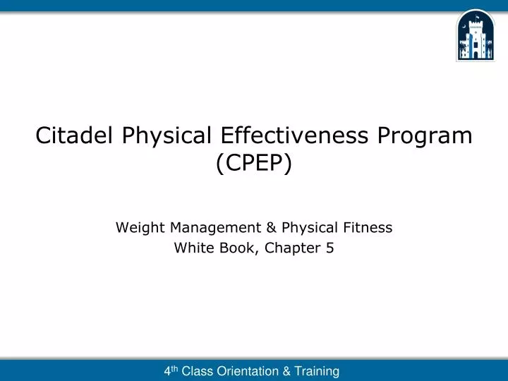 citadel physical effectiveness program cpep