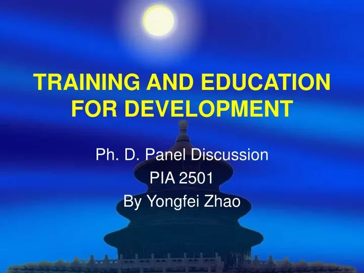 training and education for development