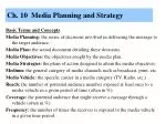 Ch. 10 Media Planning and Strategy