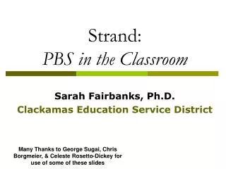 Strand: PBS in the Classroom