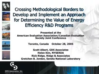 Presented at the American Evaluation Association/Canadian Evaluation Society Joint Conference