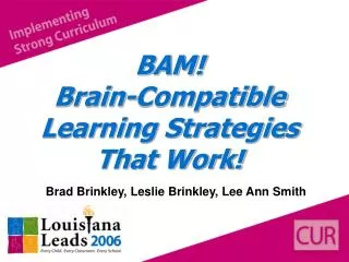 BAM! Brain-Compatible Learning Strategies That Work!