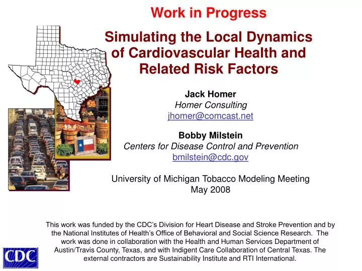 work in progress simulating the local dynamics of cardiovascular health and related risk factors