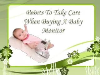 Points To Take Care When Buying A Baby Monitor