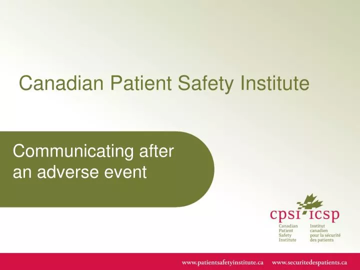 canadian patient safety institute