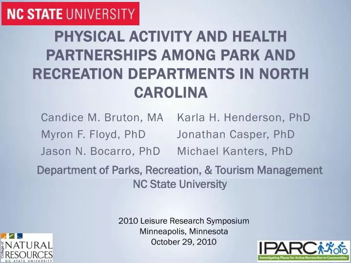 physical activity and health partnerships among park and recreation departments in north carolina