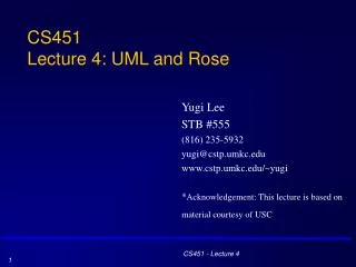 CS451 Lecture 4: UML and Rose