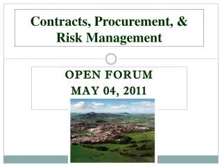 Contracts, Procurement, &amp; Risk Management