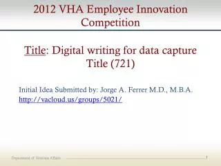 Title : Digital writing for data capture Title (721)