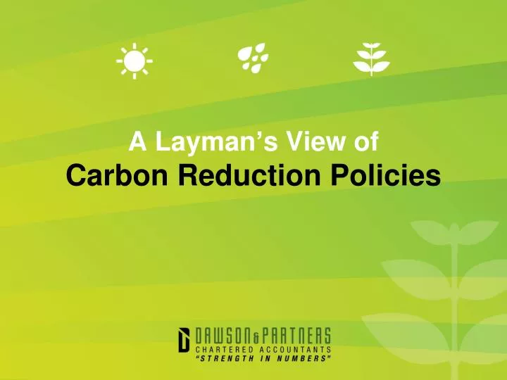 a layman s view of carbon reduction policies