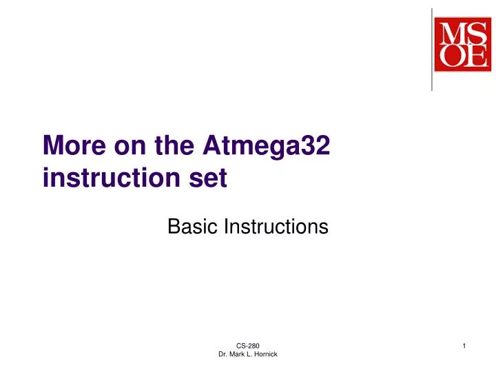 more on the atmega32 instruction set