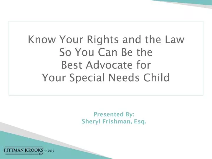 know your rights and the law so you can be the best advocate for your special needs child