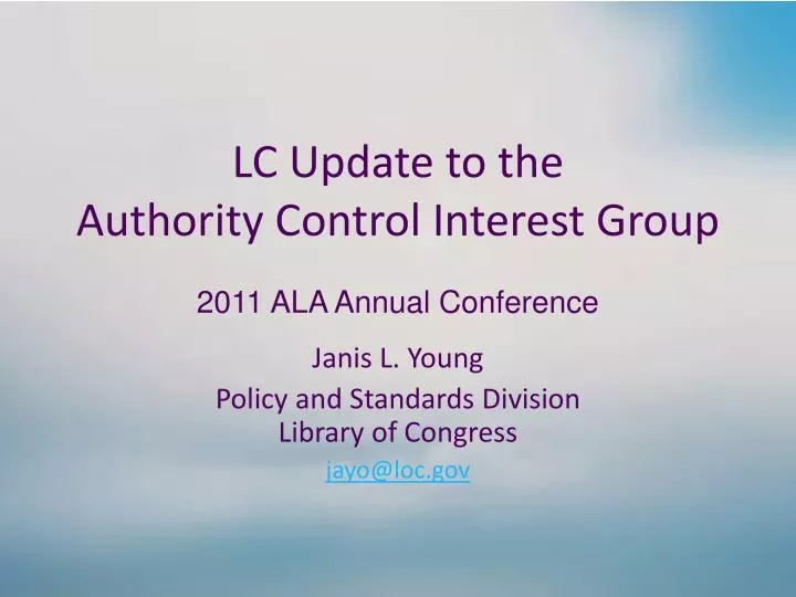 lc update to the authority control interest group