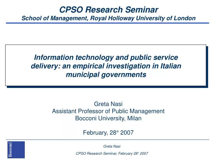 cpso research seminar school of management royal holloway university of london