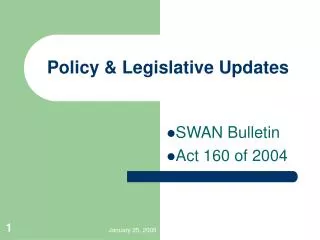 Policy &amp; Legislative Updates