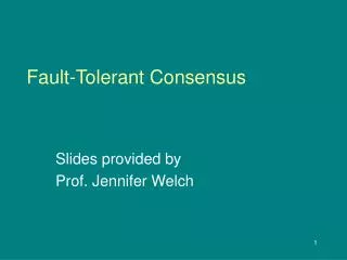 Fault-Tolerant Consensus