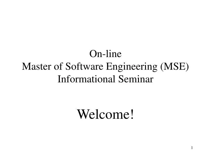 on line master of software engineering mse informational seminar