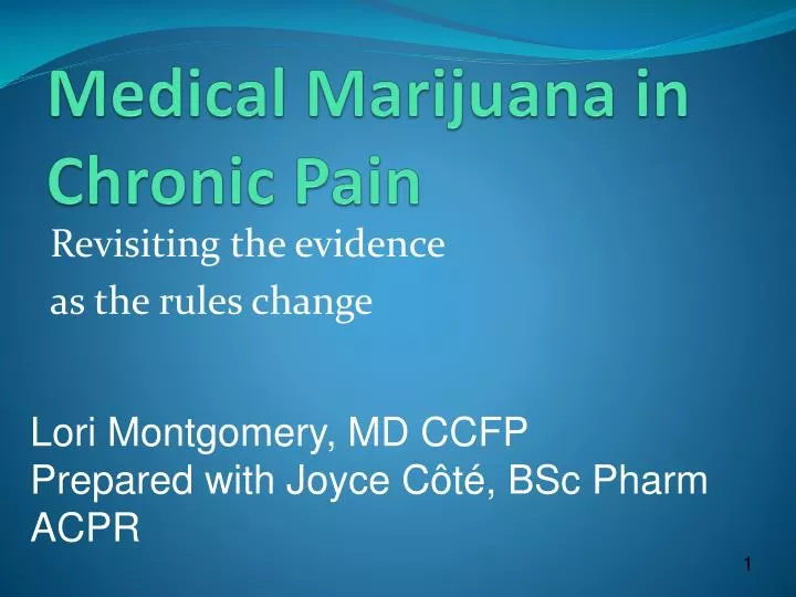 medical marijuana in chronic pain