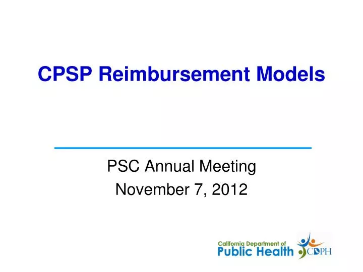 cpsp reimbursement models
