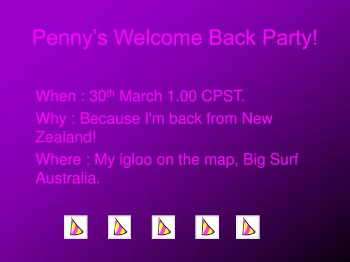 penny s welcome back party