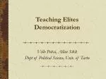 The Role of Elites in Democratization: Insights from a Political Science Perspective - slide 1