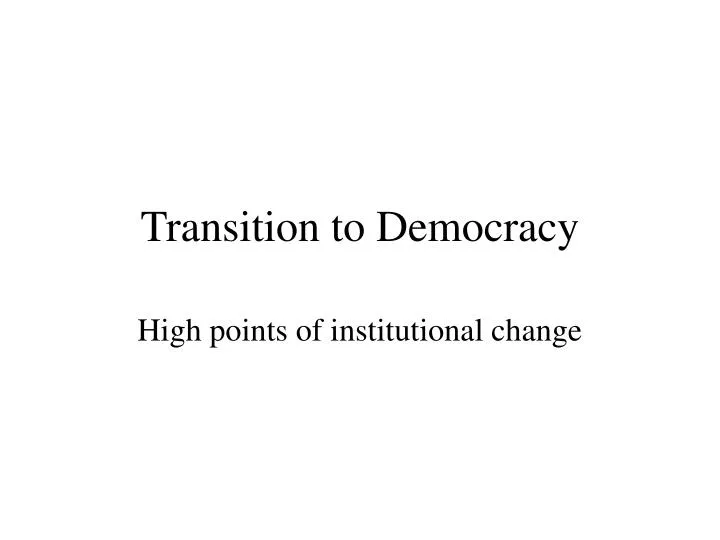 transition to democracy