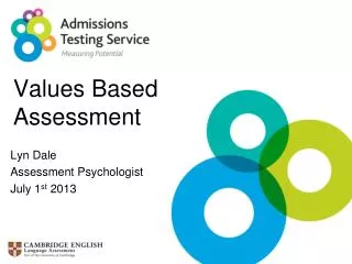 Values Based Assessment
