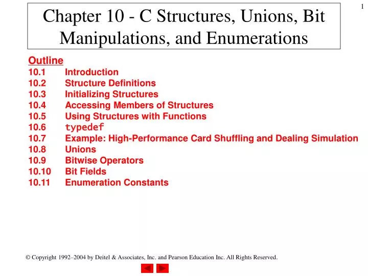 chapter 10 c structures unions bit manipulations and enumerations