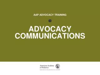 AAP ADVOCACY TRAINING