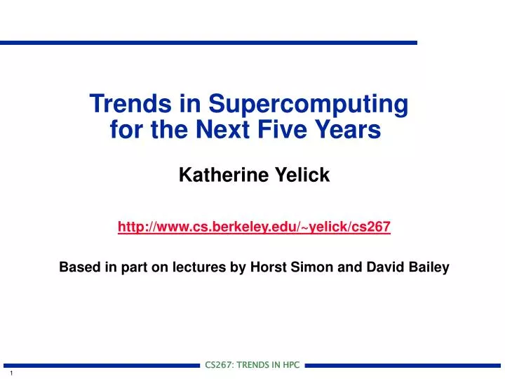 trends in supercomputing for the next five years