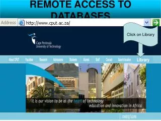 REMOTE ACCESS TO DATABASES