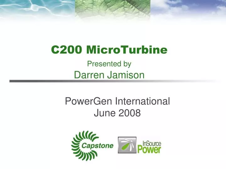 c200 microturbine presented by darren jamison