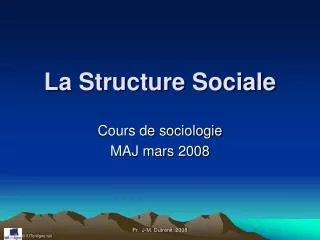 la structure sociale
