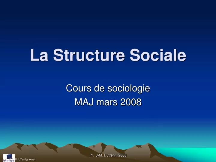 la structure sociale