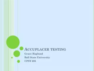 Accuplacer testing