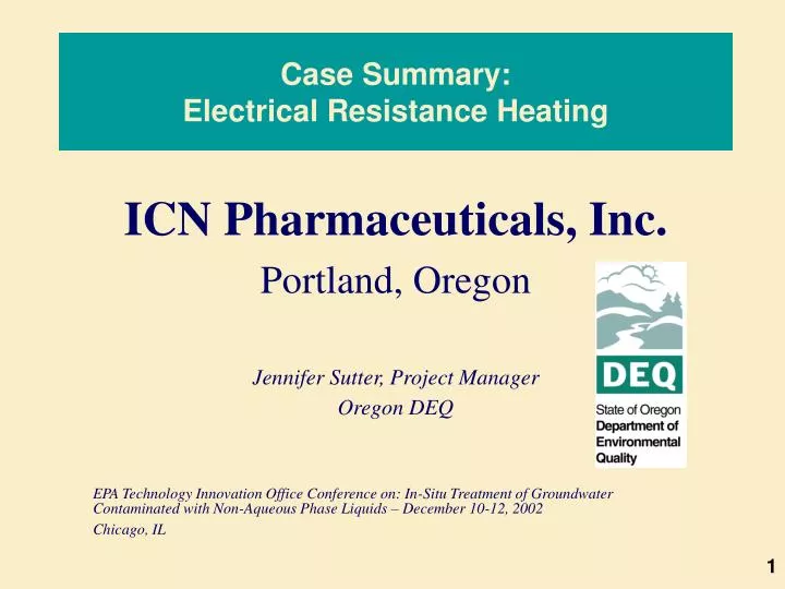 case summary electrical resistance heating