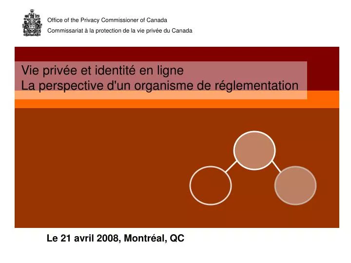 vie priv e et identit en ligne la perspective d un organisme de r glementation