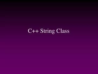 C++ String Class