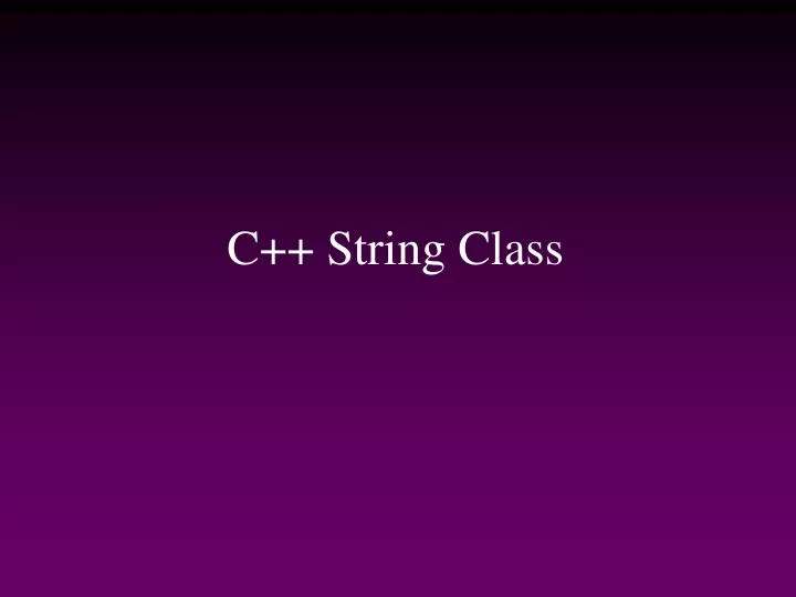 c string class