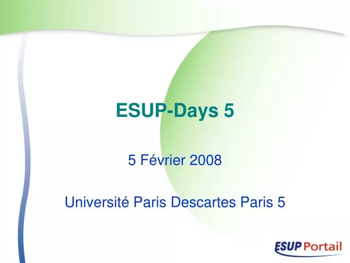 esup days 5