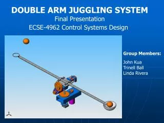 DOUBLE ARM JUGGLING SYSTEM Final Presentation ECSE-4962 Control Systems Design